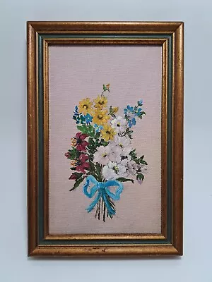 Vintage Mid Century Oil On Canvas Textured Floral Still Life Framed • $29.99