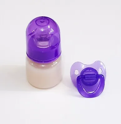 £11.68 • Buy 2oz Reborn Baby Formula Bottle W/NO HOLE NIPPLE & Reversible Magnetic Pacifier! 
