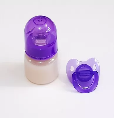 £11.68 • Buy 2oz Reborn Baby Formula Bottle W/NO HOLE NIPPLE & Reversible Magnetic Pacifier! 