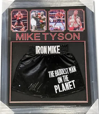 Mike Tyson Signed Trunks Framed  The Baddest Man On The Planet  Shorts  Steiner • $799.99