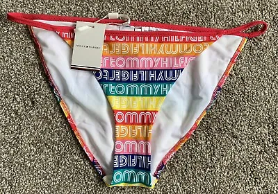 Tommy Hilfiger Bikini Bottom In Logo Rainbow Print Size L Brand New RRP £38 • £10