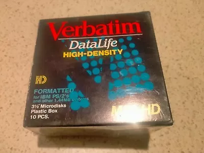 Verbatim High Density 1.44 Floppy Disks 3 1/2  NIB 10 Pack • $29.99