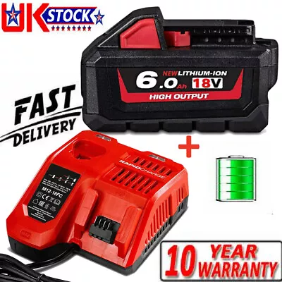 For Milwaukee M18 Lithium XC 6.0AH Extended Capacity Battery/Charger 48-11-1860 • £18.92