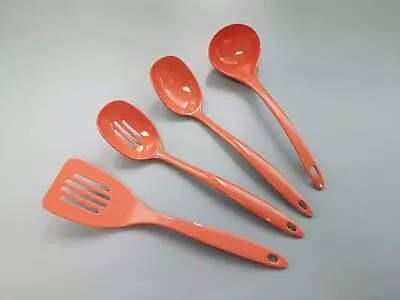 Melamine Utensil Set 4-PieceSlotted SpoonSpatulaLadleSpatula (orange) • $23.31