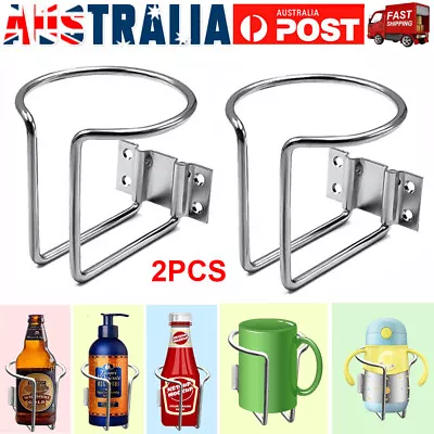 2X Boat Marine Yacht Camper Van Ring Stainless Steel Drink Bottle Can Cup Holder • $15.99