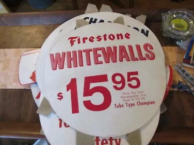 Vintage Firestone Dealer Ad 1959 Tire Insert  Champion White Walls  Tire Sign • $29.95