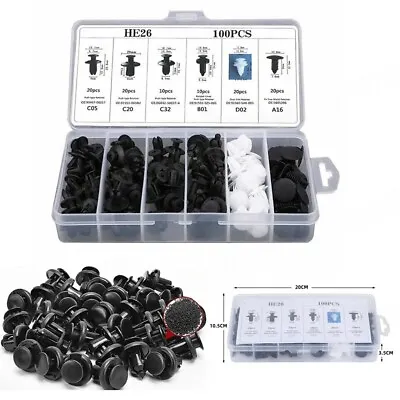 Accessories 100pcs Retainers Kit Clips Rivet Bumper Fender Engine Parts Push Pin • $11.69