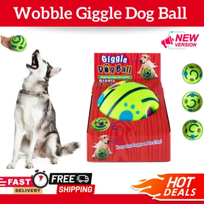 $14.40 • Buy Dog Love Giggle Chew Ball Pet Tough Toys Interactive Squeaker Squeaky Wobble Wag