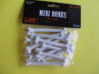 Amscan Party Favors Mini Plastic Bones 18 Per Package • $6.99