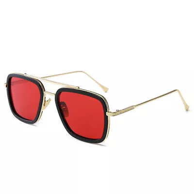 HOT Tony Stark Sunglasses Mens Metal Avengers Iron Man Robert Downey Sun Glasses • $10.59