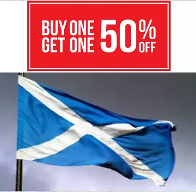 Giant 5ft X 3ft Euro 2024 Scotland Sky Blue Saltire Cross Sky Blue Flag Banner • £5.95