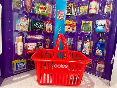 Coles Little Shop 2 Carry Case With Red Basket And Extra Collectables • $24.50