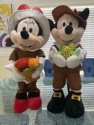 Thanksgiving Disney Mickey Minnie Mouse Pilgrim Greeter Porch Holiday Autumn 24  • $70