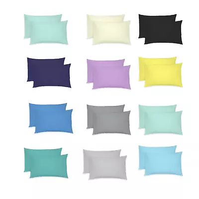 2x 100% Egyptian Cotton 400Thread Count Housewife Pillowcase Pair Of Pillow Case • £6.49