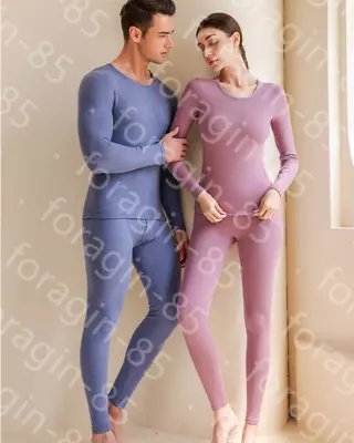 Womens Mens100% Silk Wool Cotton Top Bottom 2PC Set Thermal Long Johns Underwear • $19.99