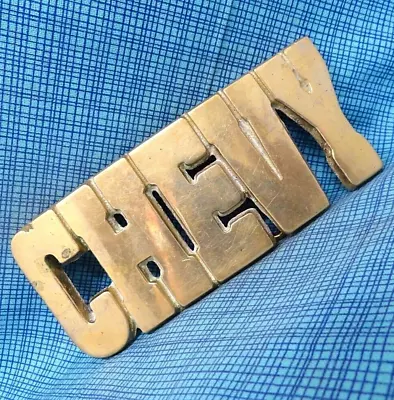 CHEVY Belt Buckle Iconic 70s Cut Out Brass Name Vintage Baron Taiwan     .DBD760 • $39.98