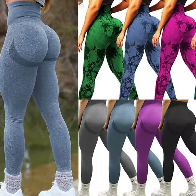 Women Butt Lift Yoga Pants High Waist Fitness Gym Leggings Scrunch Trousers Hot • £12.99