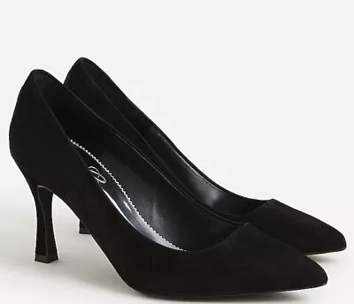 NIB Elsie Made-in-Italy Suede Pumps - Black - 6.5 6h - Flared Heel • $158