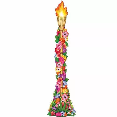 £12.54 • Buy Large Jointed Hawaiian Tiki Torch Pole Card Cutout (1.22m) Luau Decoration