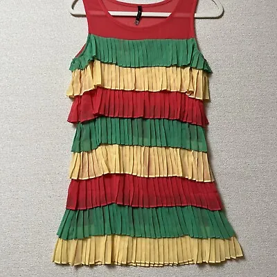 Delusive Prav Fashion Dress Womens Small Multi-Color Reggae Themed Dress  • £9.63