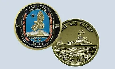 Navy Battleship Uss Iowa Bb-61 The Big Stick Challenge Coin • $39.99