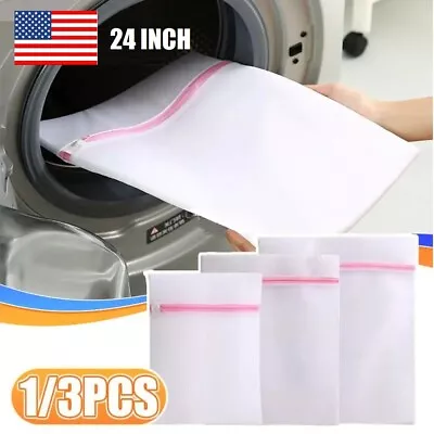 Zipped Wash Bag Mesh Net Laundry Washing Machine Lingerie Underwear Bra Socks US • $7.35