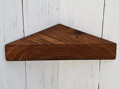 Triangle Chunky Wooden Floating Corner Shelf 8 Colours Discount On Multiple Pcs • £12