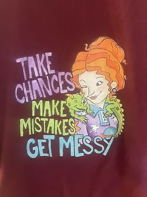 Magic School Bus Miss Frizzle T Shirt Medium Take Chances Make Mistakes Get Mess • $7.20