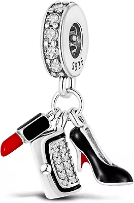 Pandora Charms Bracelet With Crystal Love Silver Charm Jewelry Gift FREE SHIP US • £19.20