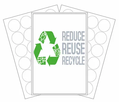 Round Recycled Paper Labels | Eco Friendly Printer Labels | Laser/Inkjet Printer • £1.50