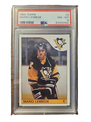 1985 Topps Mario Lemieux RC Rookie #9 PSA 8 NM-MT Penguins • $339.99