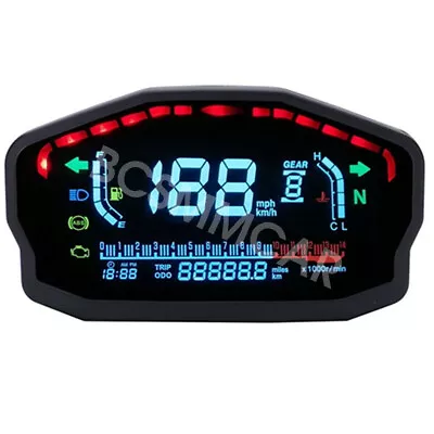 Waterproof Motorcycle Odometer Multifunction Gauge Anti-glare Full LCD Display • $59.30