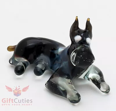 Art Blown Glass Figurine Of The Miniature Schnauzer Dog • $25