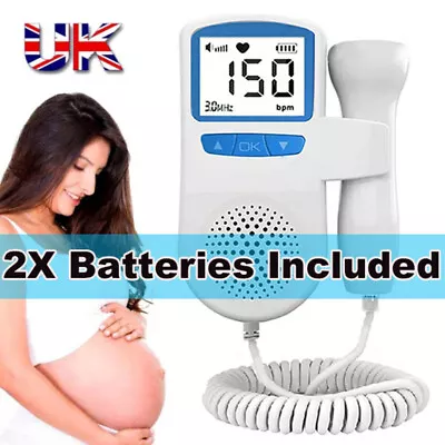 Fetal Doppler Detector Baby Heart Beat Rate Probe Prenatal Monitor Ultrasonic UK • £12.99