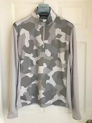 NWT~J LINDEBERG  BRANDON MID LAYER   PULLOVER W/ JL LOGOS~GREY CAMO~XLARGE~COOL • $125