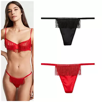 Victoria's Secret Fringe V-string Panty Red NWT Sizes SML  • $12.99