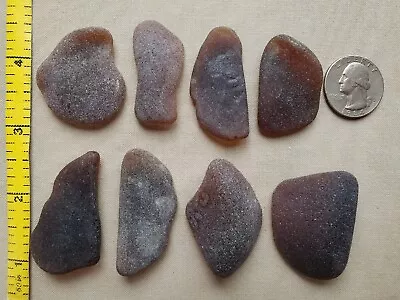 Genuine Beach Sea Glass Surf Tumbled Choco Brown Honey Frosted Large Pendants L3 • $17.99