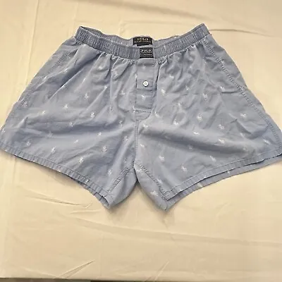 Men's Polo Ralph Lauren Blue Pony Loungewear Sleeping Shorts Large C6 • $18.50