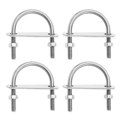 4x M8 Round U-Bolts 304 Stainless Steel U Clamp Bolt Set 26mm Groove Width • £10.26