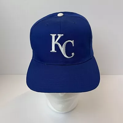 Vintage Kansas City Royals Snapback Hat Blue Logo MLB Baseball Cap Adult 90s • $24.88