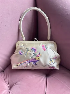 £20 • Buy Lulu Guinness Very Rare Collectible Embroidered Birds Of Paradise Cream Bag.