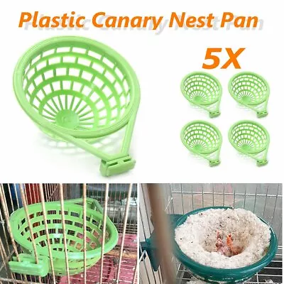 5Pcs 14cm Plastic Canary Nest Pan For Parrots Nesting Canaries Finches Cage Eggs • £12