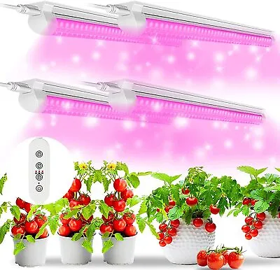 4 Pack 20W 2FT LED Grow Lights Full Spectrum T8 LED Plant Light Fixture Linkable • $37.89