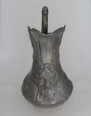 Kayserzinn German Art Nouveau Pewter Pitcher Pan & Bacchus Image 1899 • £192.84