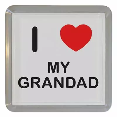 I Love Heart My Grandad - Clear Plastic Tea Coaster / Beer Mat BadgeBeast • £3.99