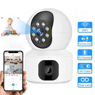 Wireless Video Baby Monitor Security Camera Night Vision Dual Lens 24/7 Record • £36.11