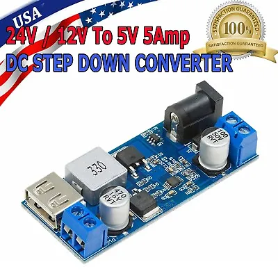 $6.95 • Buy 24V / 12V To 5V 5A Power Module DC-DC Step-Down Power Supply Converter