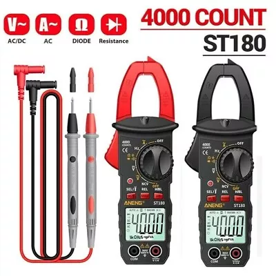 Digital Multimeter Tester AC DC Voltage RMS Amp Clamp Meter Auto Range Handheld • $19.49