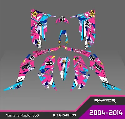 $160 • Buy Graphics Kit For Yamaha Raptor 350  2004 To 2014 Decals Stickers Atv 