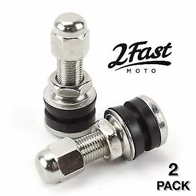 2FastMoto Replacement Chrome Tubeless Straight Valve Stem Metal 2/Pack 151402x2 • $17.97